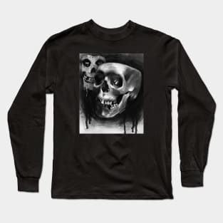 Misfit - Gothic Skull Print by Ansekenamun Long Sleeve T-Shirt